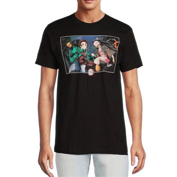 Demon Slayer Short Sleeve Graphic Tee Adult Men’s Black T-Shirt Anime 3XL(54-56) - Picture 1 of 6